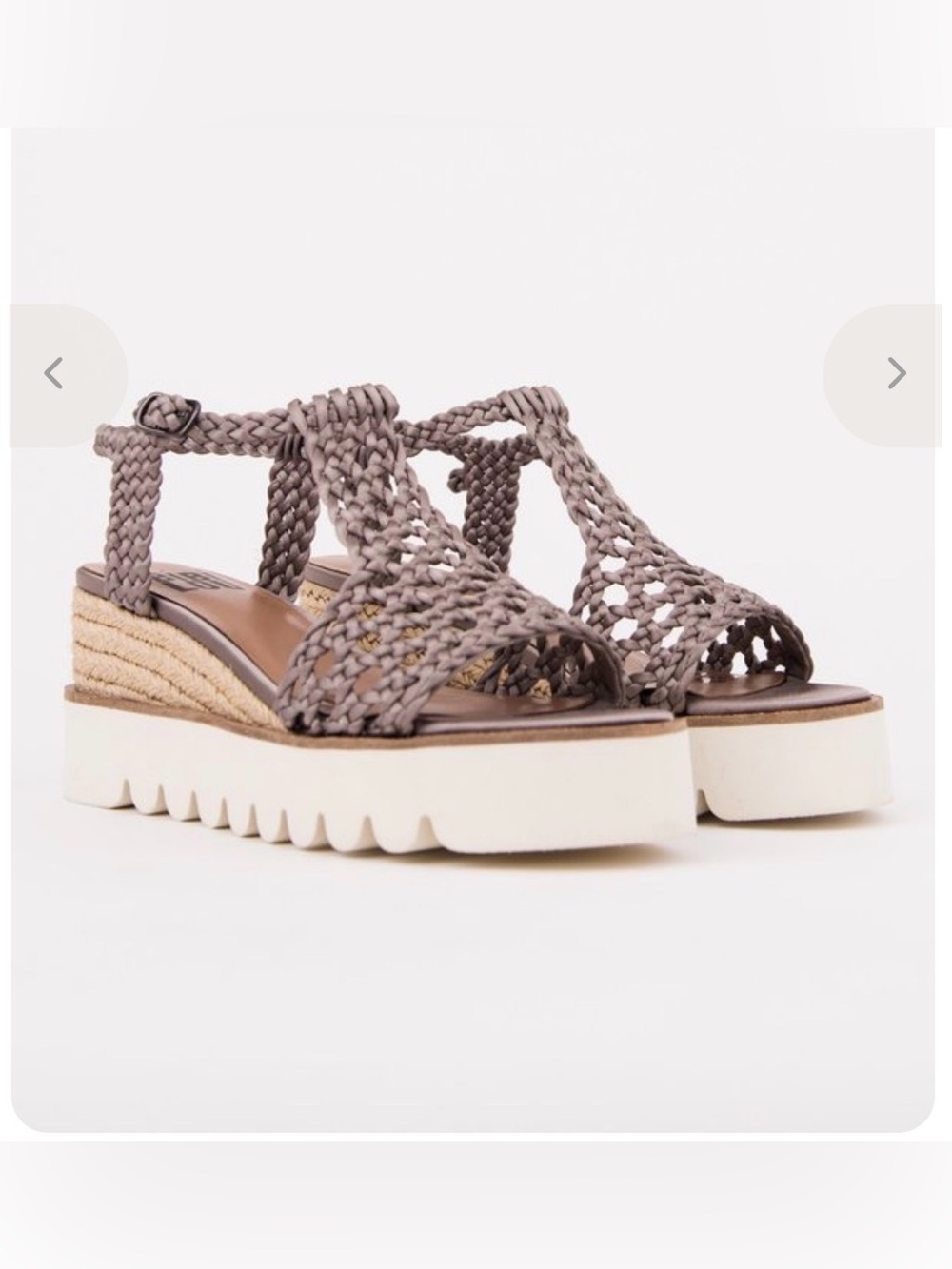 BIBILOU Ariel Platform Sandals Woven Ankle Strap Open Toe Wedge size36 US 5-5.5